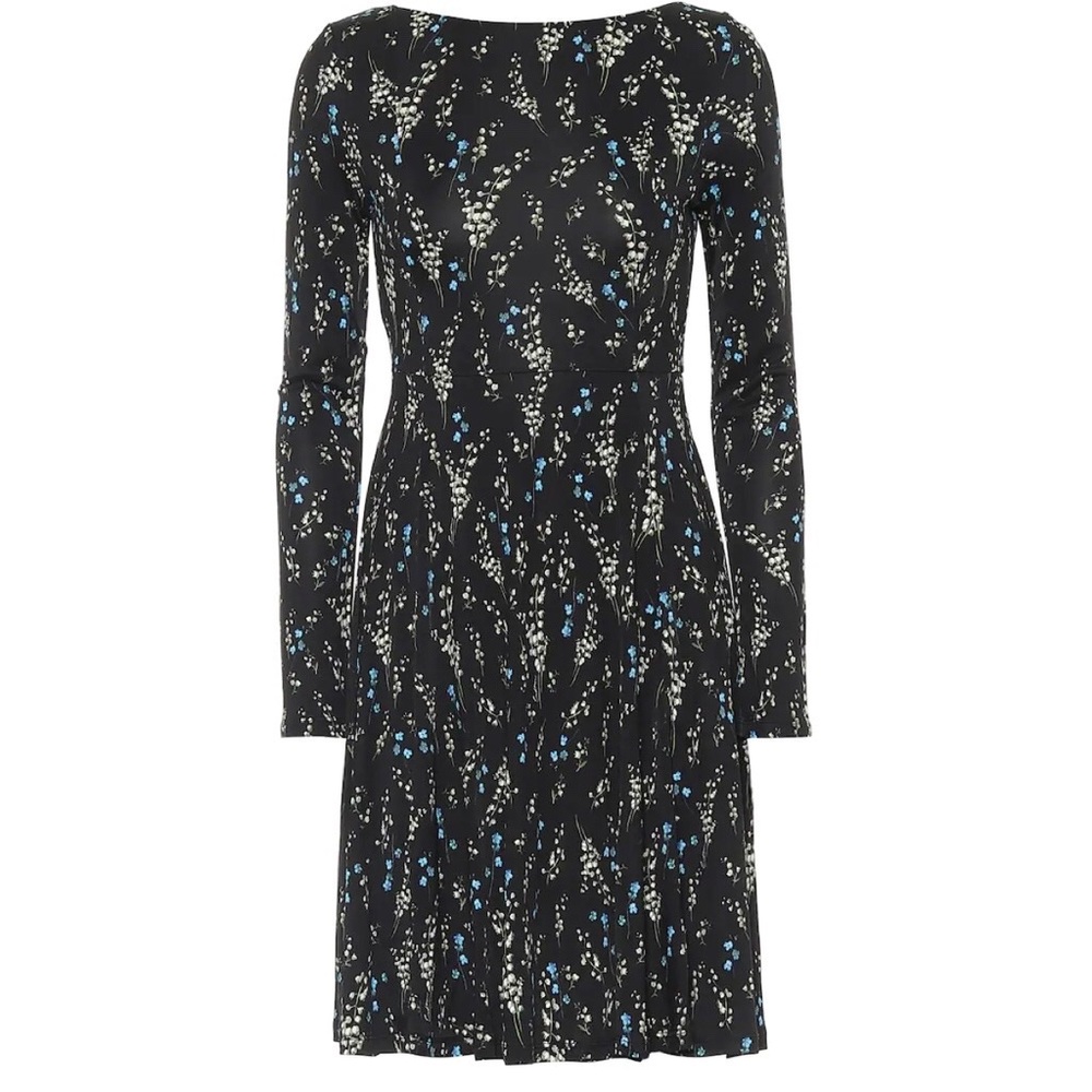 $995 Erdem martine boat neck willow print fit and flare dress US size 6
